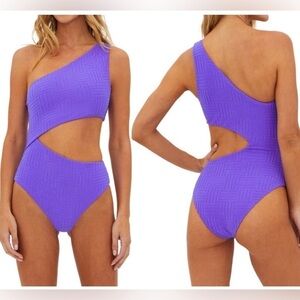 Beach RiotCeline Cutout One-Shoulder One-PieceSwimsuit Purple Ultra Violet